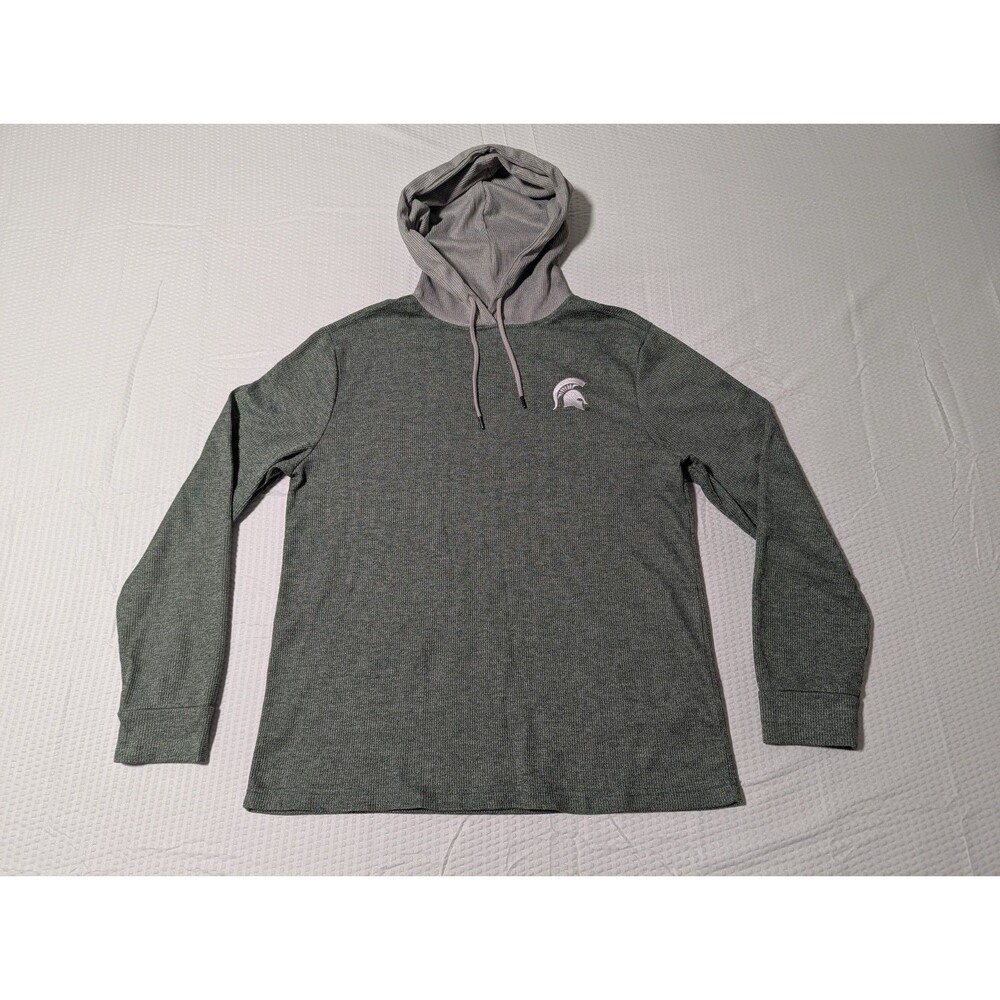 Colosseum MSU Hoodie (Medium) Men's Green/Gray Michigan State Knit